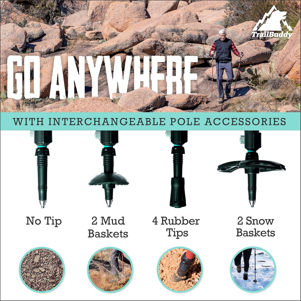Trekking Poles – Lightweight 7075 Aluminum Hiking Poles for Women, Men & Seniors – Collapsible Walking Sticks for