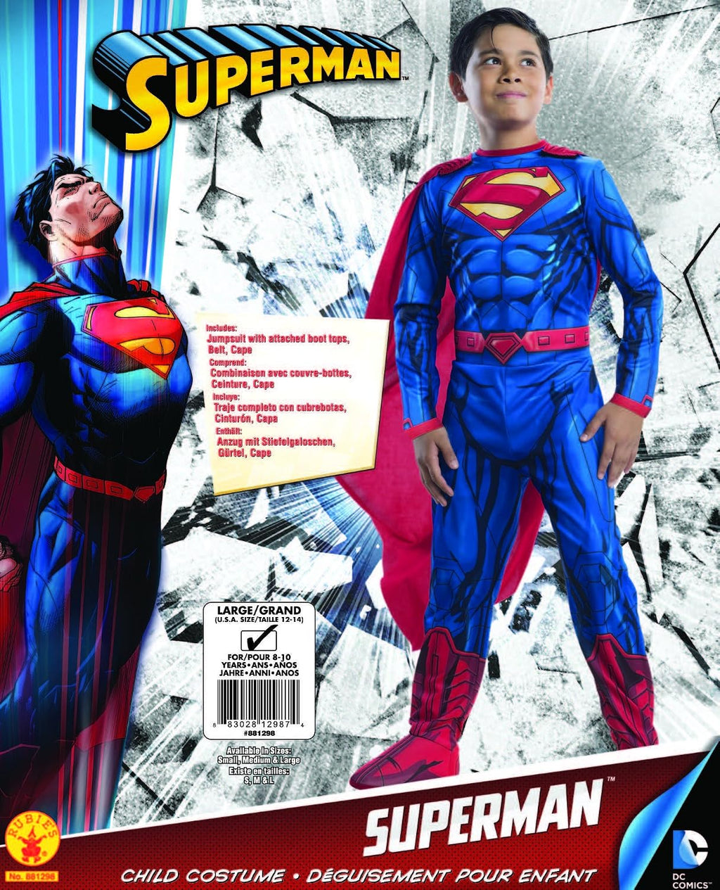 DC Comics Superheroes: Superman Costume for Kids by Rubies, Boy's Medium