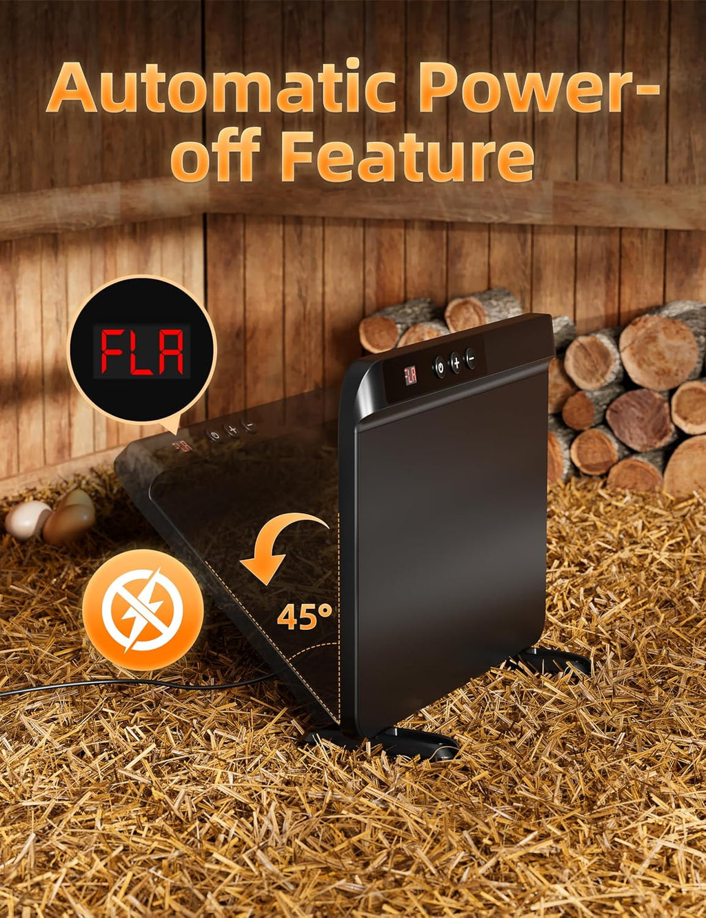 200W Chicken Coop Heater Compatible with Timers & Temp Controllers