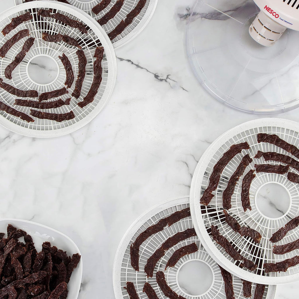 FD-37 Food Dehydrator, For Snacks, Fruit, Beef Jerky,White/Clear, 4 Trays