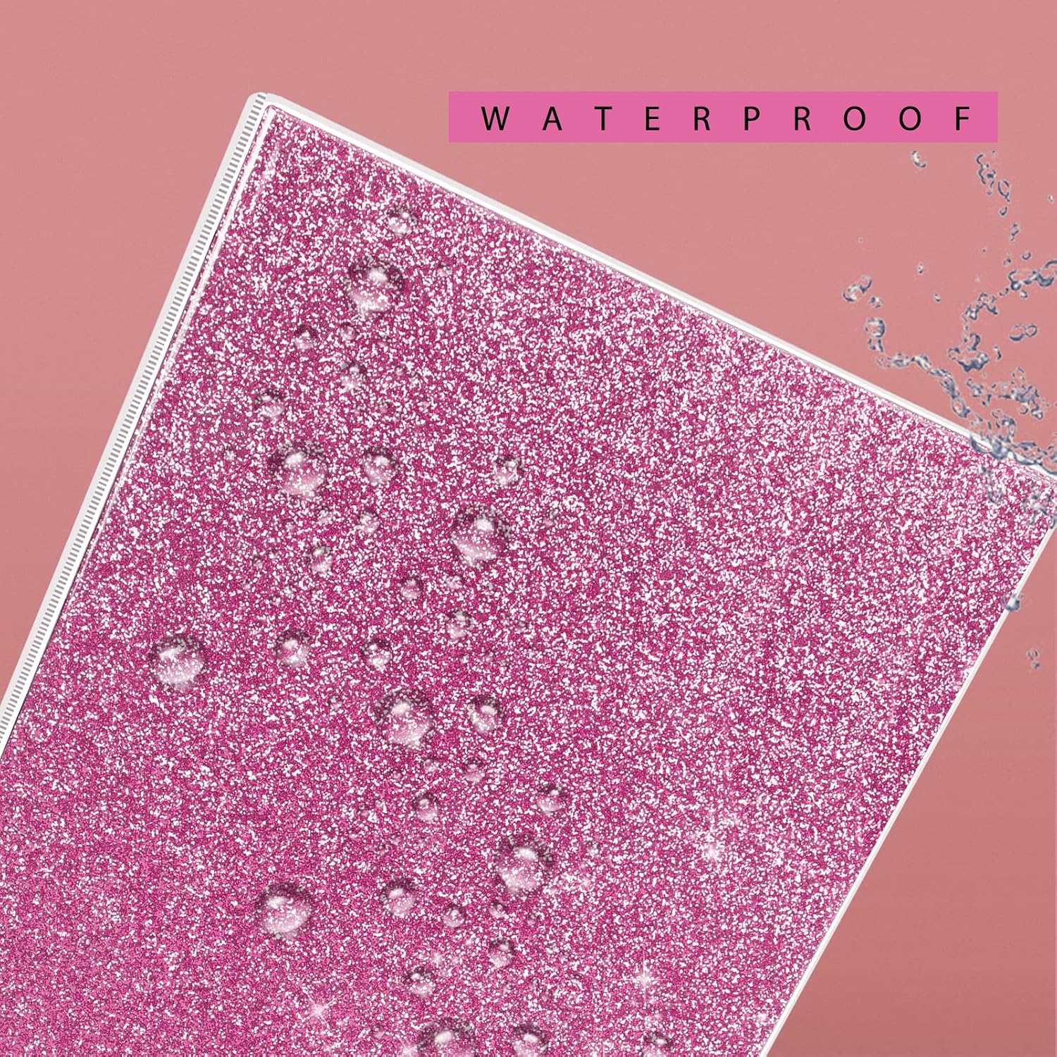 3 Ring Binder, Glitter 1 Inch Organizer (10.5'' x 11.5'') Holds 8.5'' x 11''Letter Size 300 Pages, Waterproof Durable