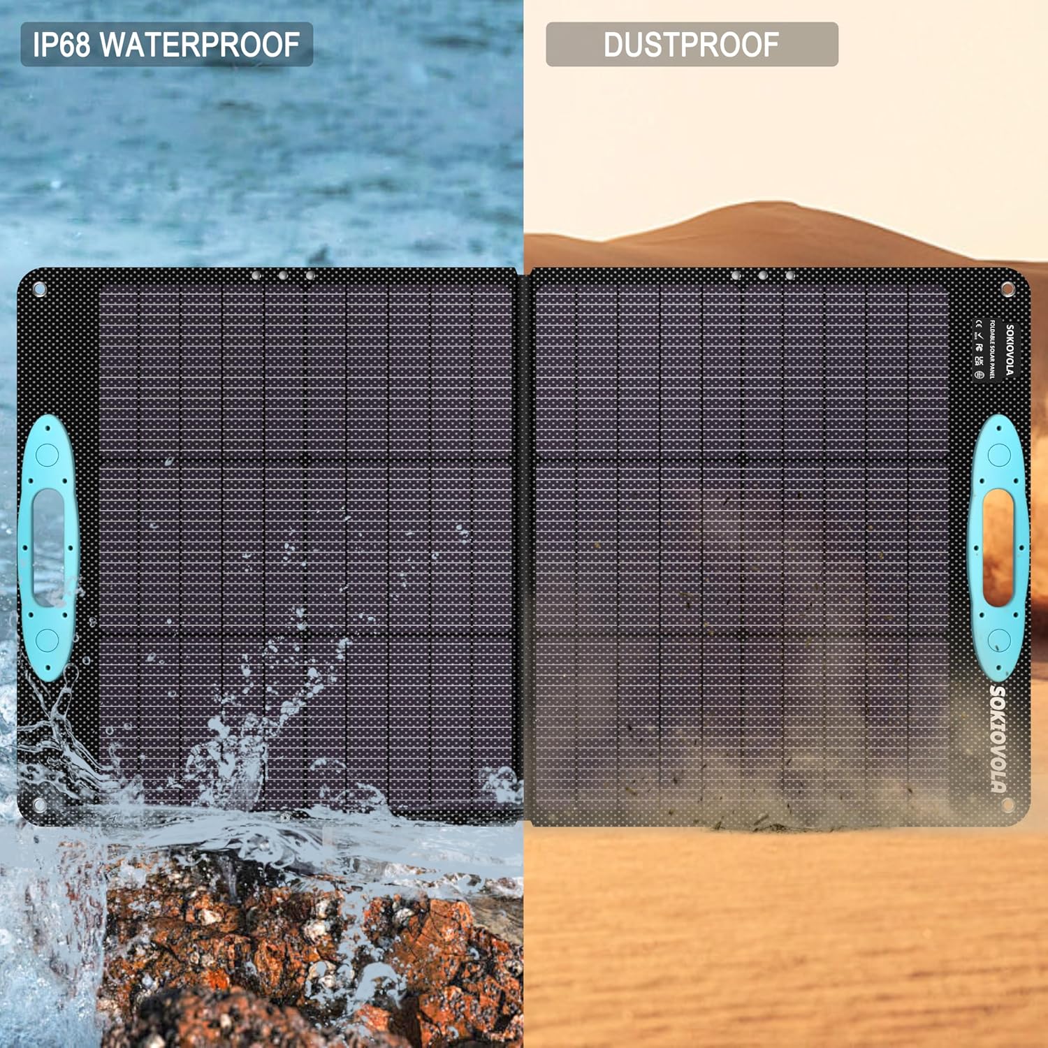 100W Portable Solar Panel for Power Station,ETFE Portable Foldable Solar Charger NextGen 25% High Conversion IP68