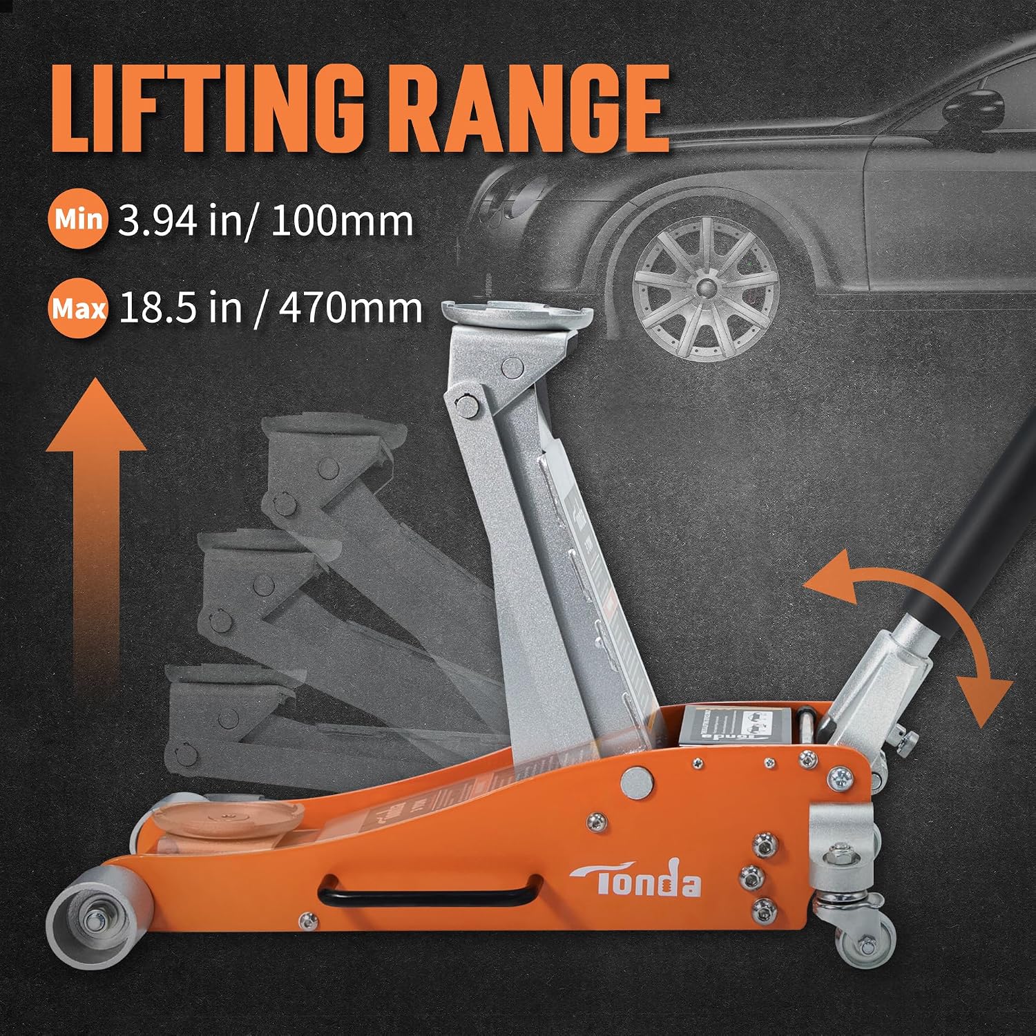 3 Ton Low Profile Floor Jack, Aluminum Steel Hydraulic Car Jack