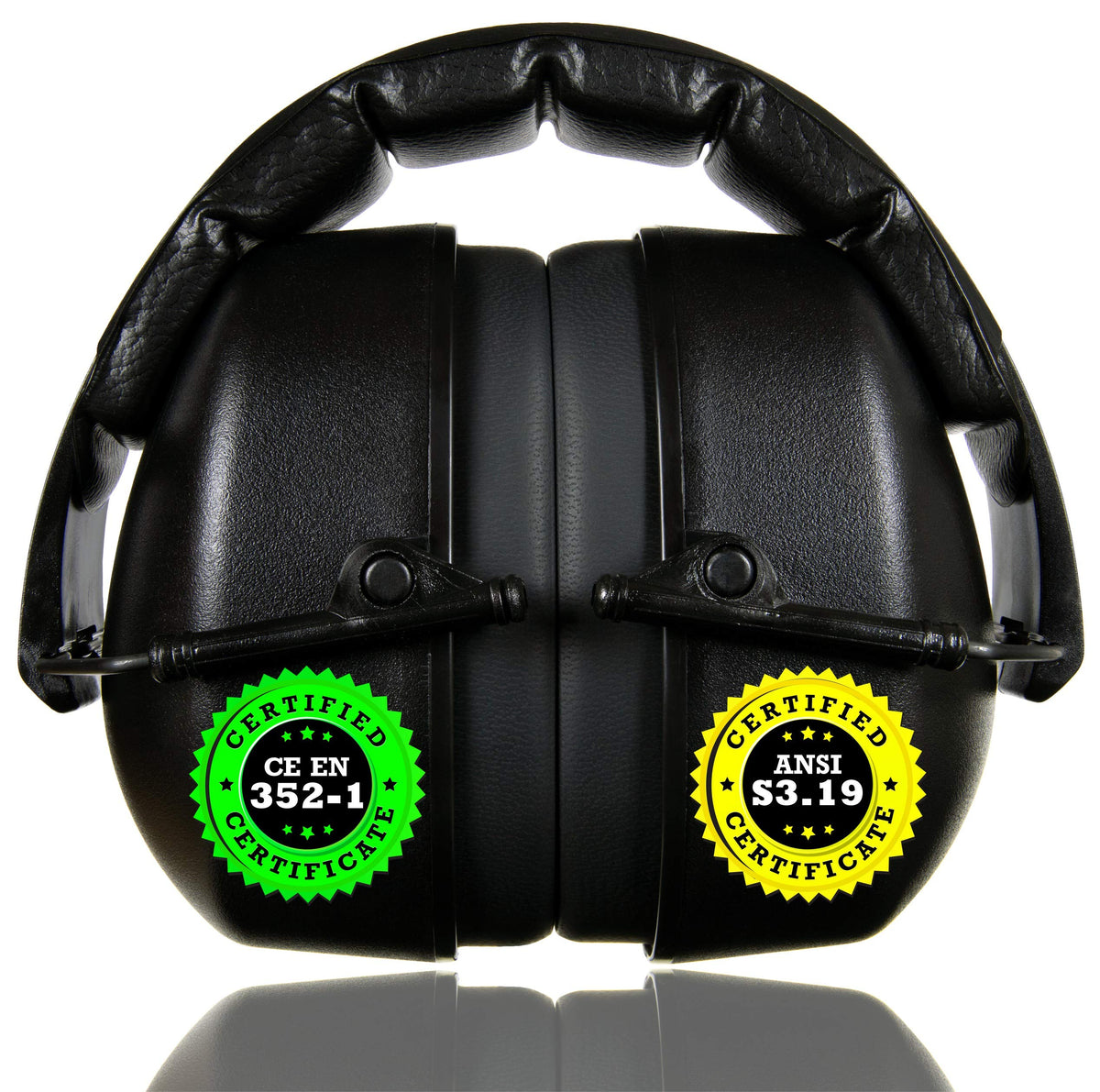 Hearing Protection Adjustable Earmuffs 31.5 dB SNR Black 1 Pack