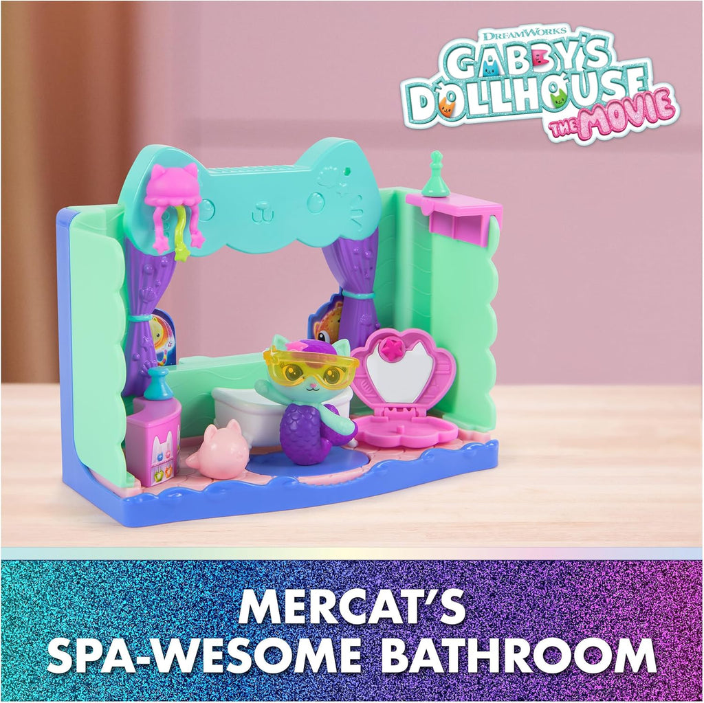 Gabby's Dollhouse: The Movie, MerCat's Spa-wesome Bathroom, Toy Figure, Dollhouse Accessories & Surprise Toy, Kids