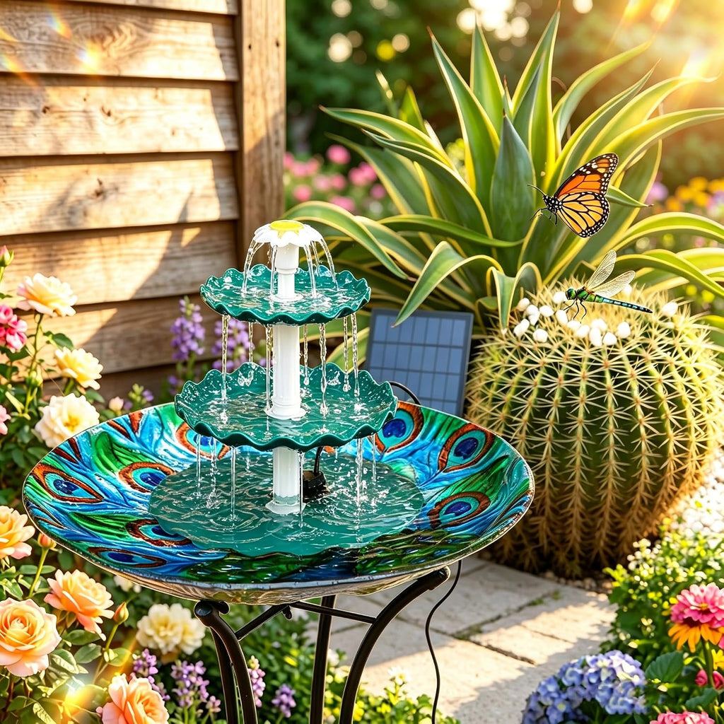 3‑Tier Solar Bird Bath Fountain with 3.5W Solar Water Pump