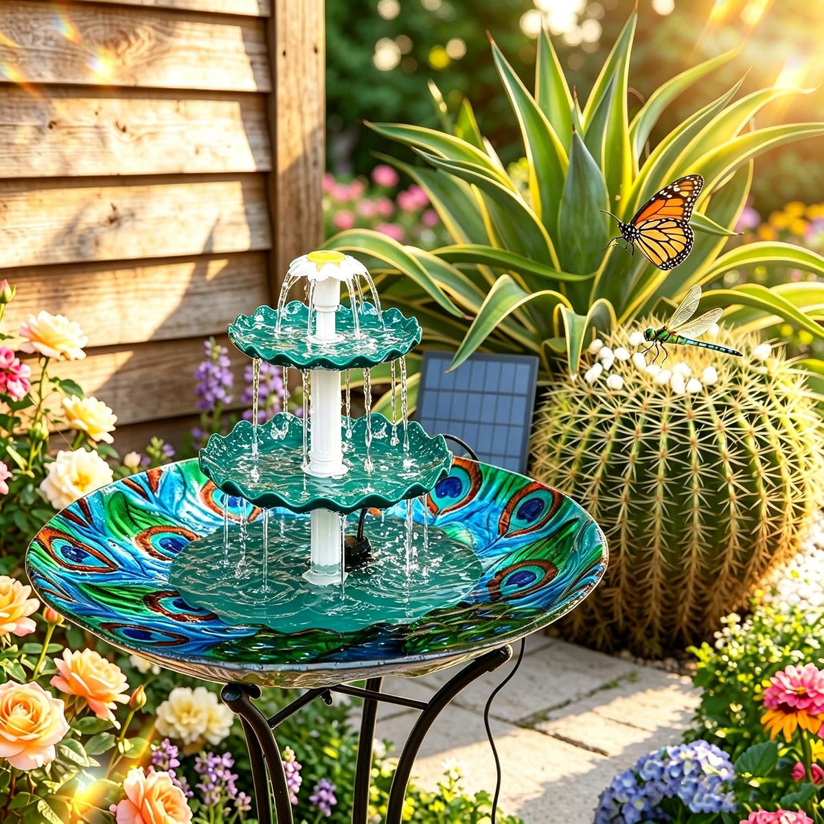 3‑Tier Solar Bird Bath Fountain with 3.5W Solar Water Pump
