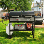 ZH3006Y 2-Burner Gas and Charcoal Grill Combo, Offset Smoker