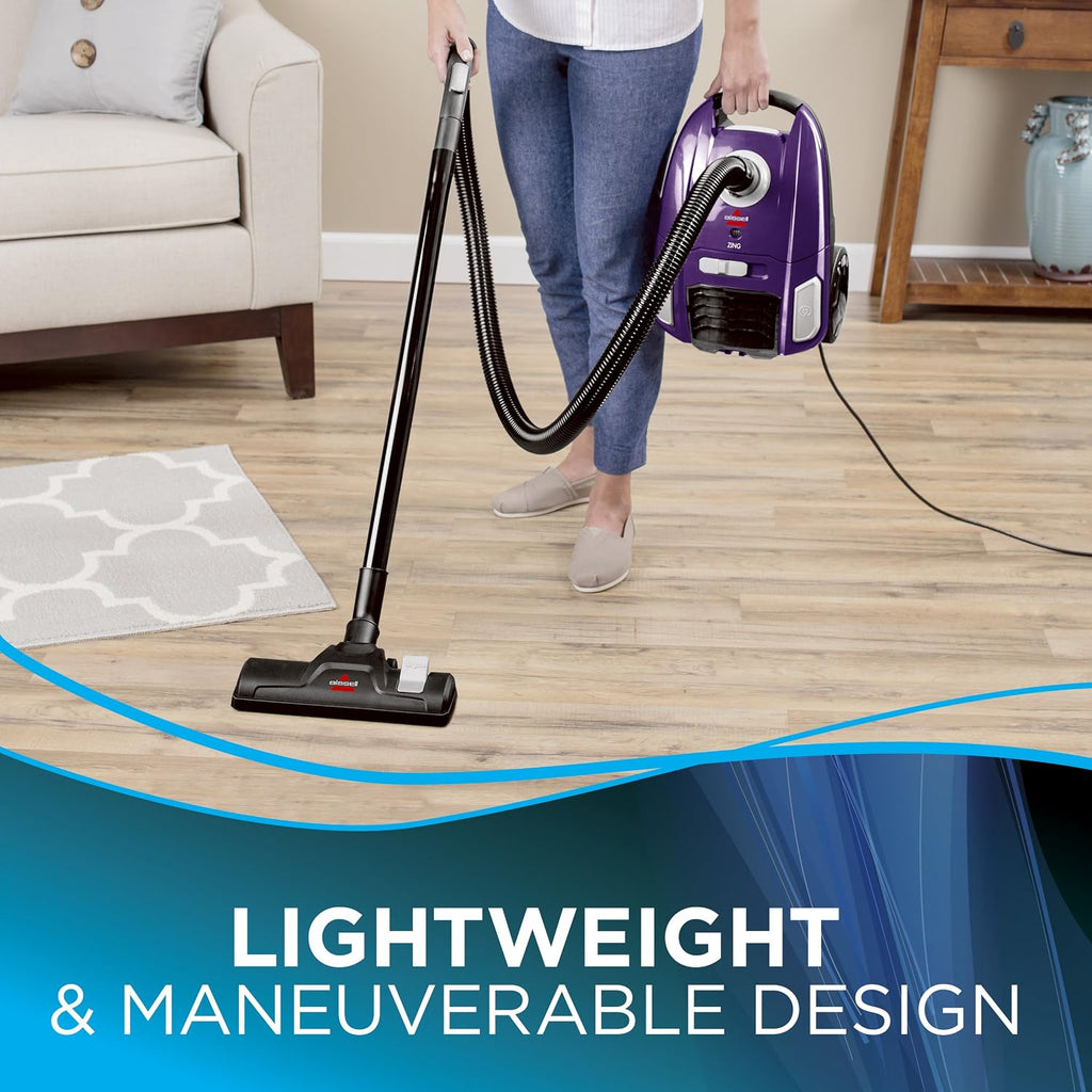 Zing Lightweight, Bagged Canister Vacuum, Purple, 2154A