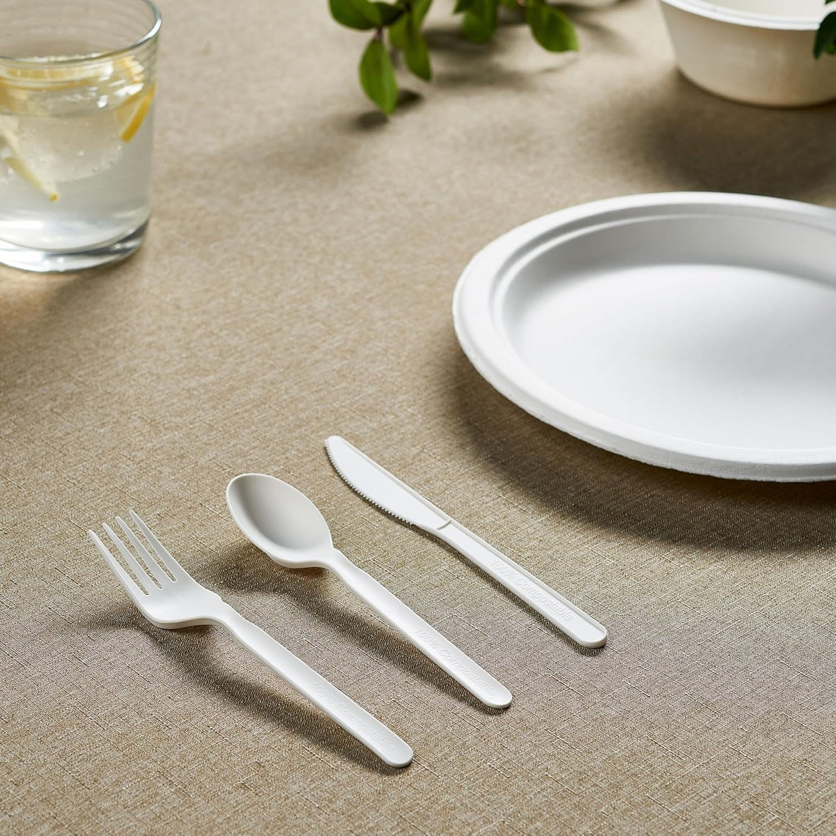 100% Compostable PLA Combo Cutlery Set 400 Pcs