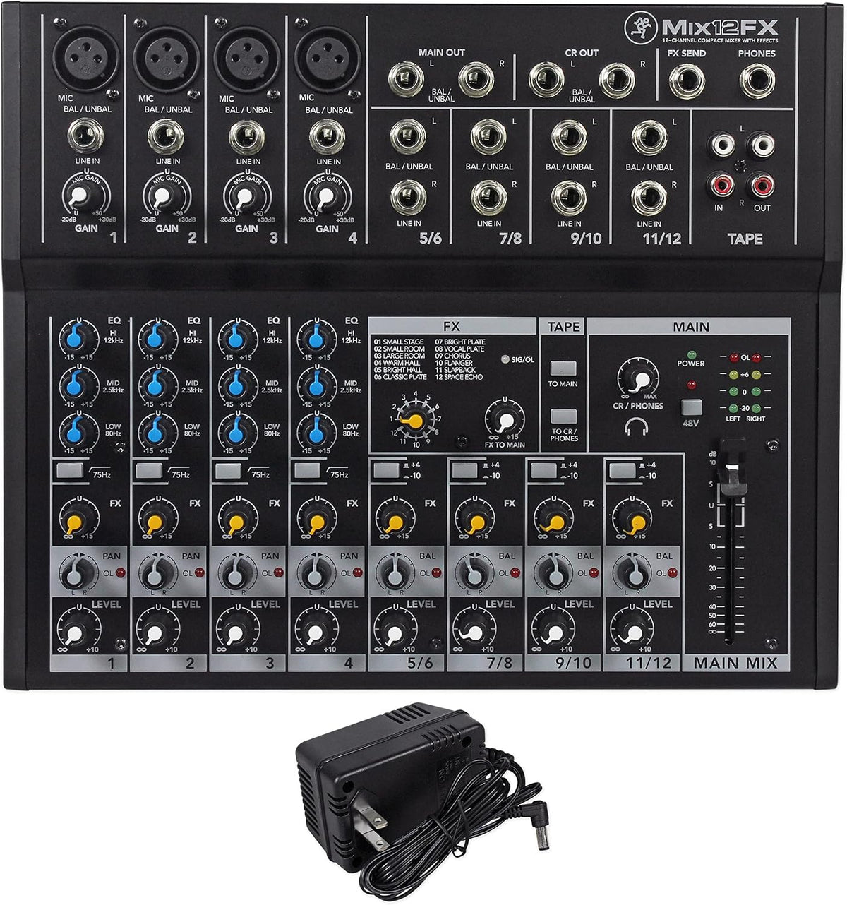 BPA15 15" Active PA Speaker Pair Bundle with Mix12FX Mixer | 800W Peak / 200W RMS Each, Bluetooth, RWM1203VH Dual