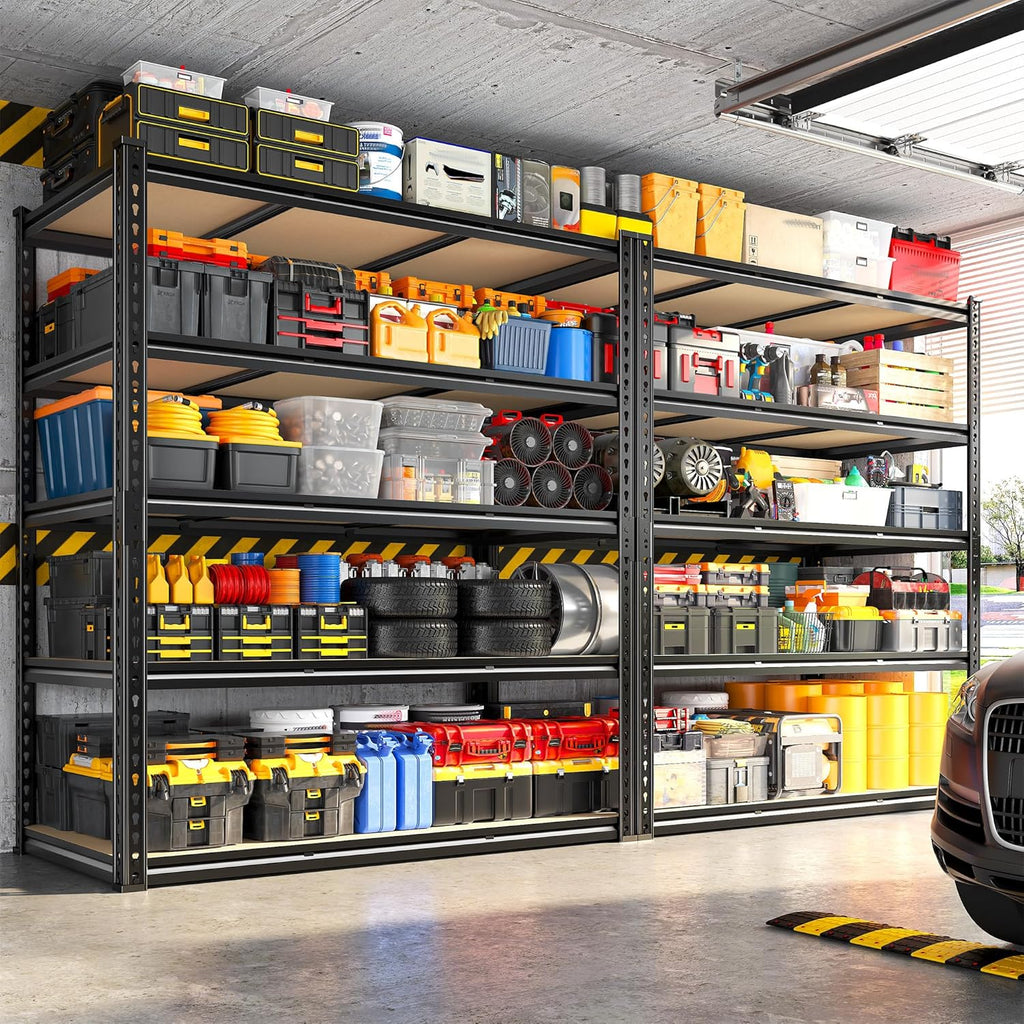 48" W Garage Shelving 3080LBS Heavy Duty Storage Shelves 5 Tier Garage Shelves Adjustable Metal Shelving Unit Utility