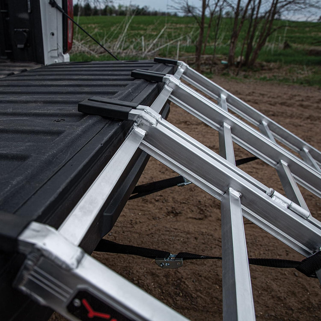 78-inch Tri-Fold XL Aluminum Truck, UTV/ATV Loading Ramps - 1750lb Capacity , silver -TX104