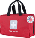 Home Essentials First Aid Kit (291 Pieces) - First Aid Bag with Multi-Sized Bandage, Gauze, Wipes, Scissors, Gloves