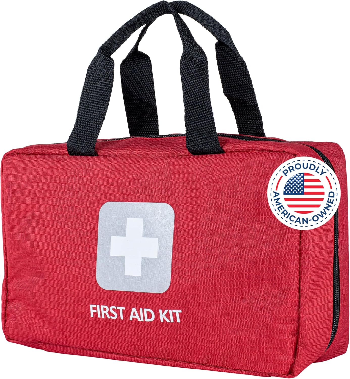 Home Essentials First Aid Kit (291 Pieces) - First Aid Bag with Multi-Sized Bandage, Gauze, Wipes, Scissors, Gloves