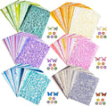 156 Sheets Textured Scrapbook Paper and Mesh Fabric Assorted Set 6 Pack Mixed Special Paper Scrapbook Tape and