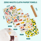 Reusable Paper Towels Washable Roll 24 Paperless Cotton Cloth