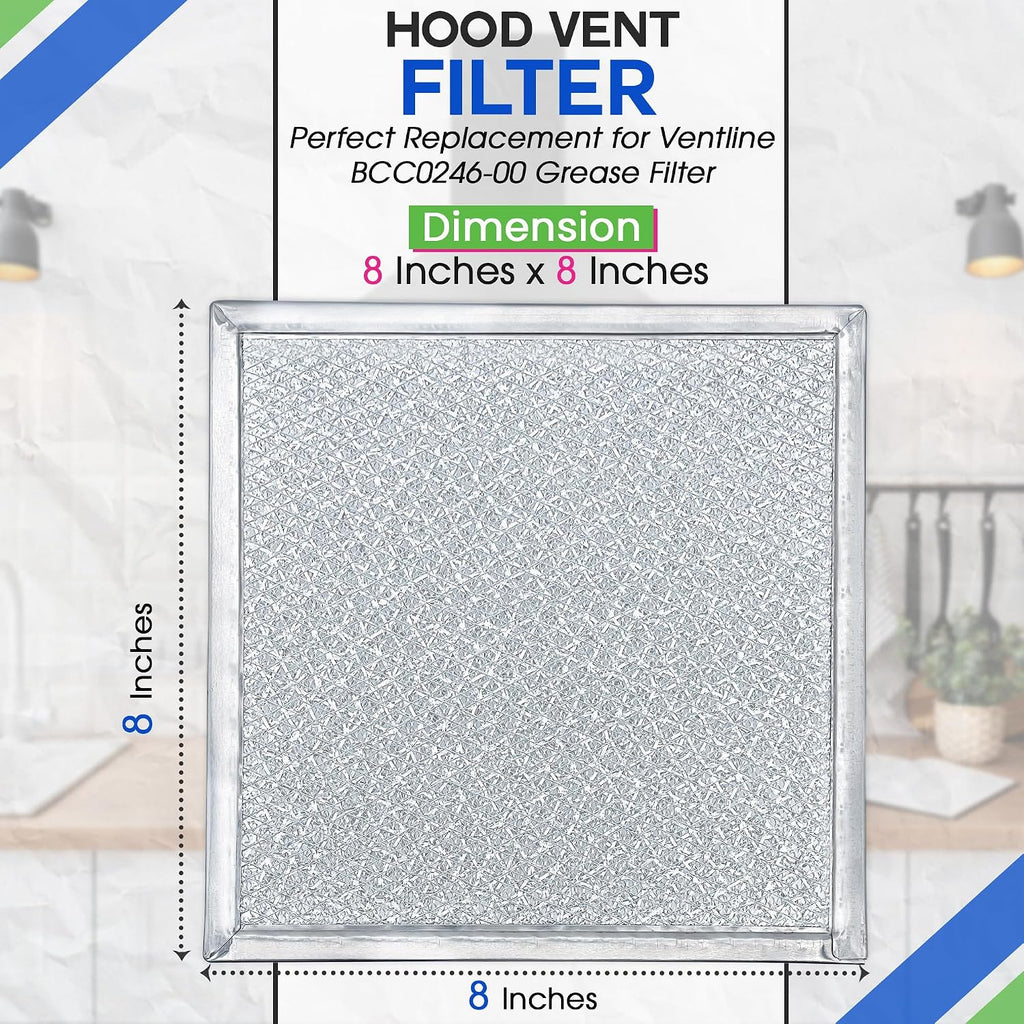 Bagean Stove Hood Vent Filter 8x8 Inch BCC024600 Fits Ventline Range Hood