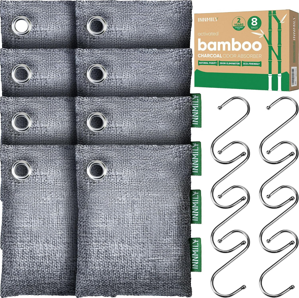 Activated Charcoal Odor Absorber, Odor Eliminator for Strong Odor,8 Packs