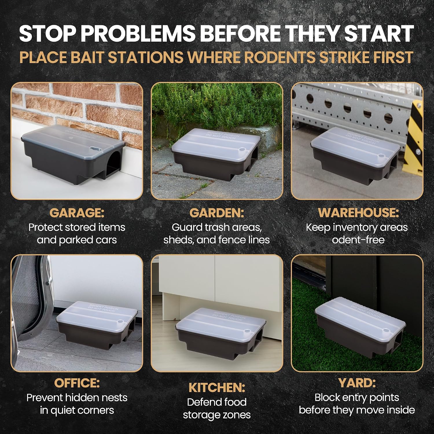 Professional Rat & Mouse Bait Station – 2 Lockable Weather-Resistant Rat Trap Boxes with Clear Lid & Dual Entry –