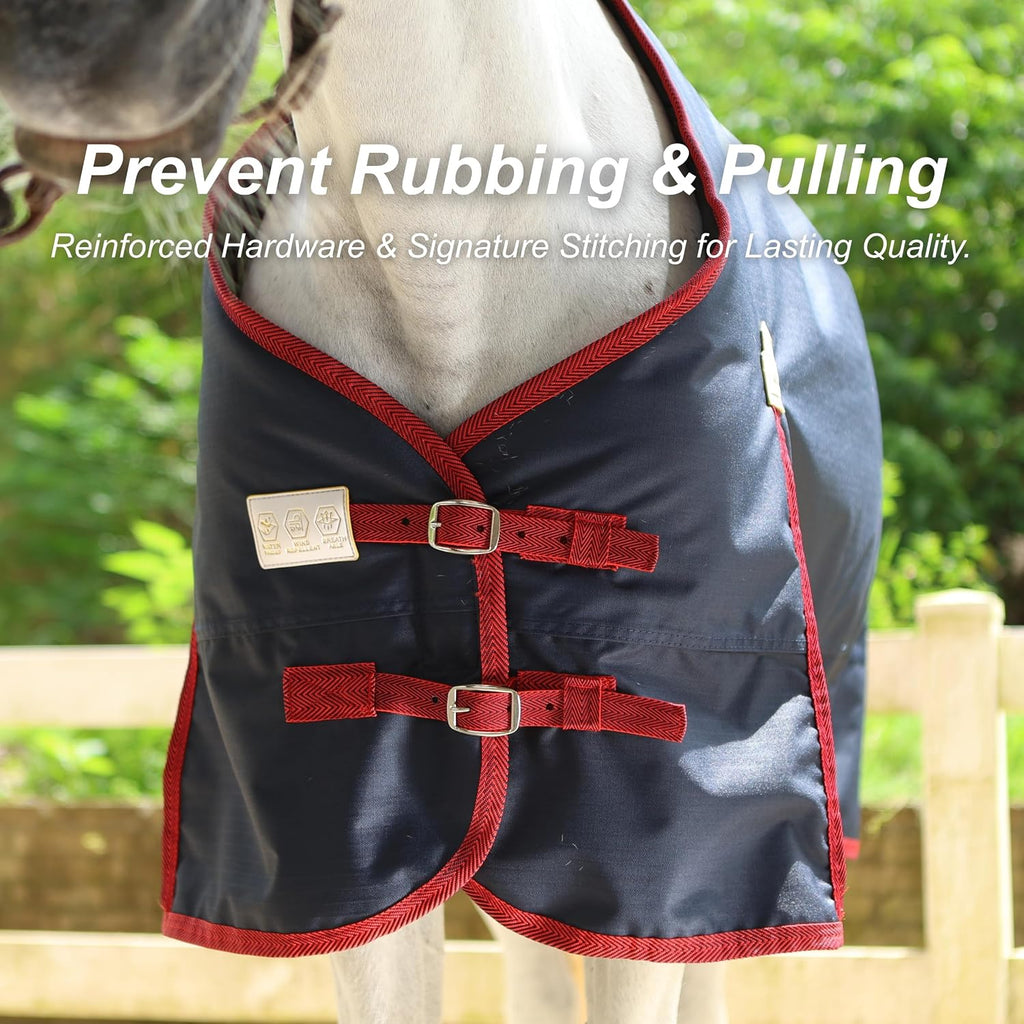 600Denier 3000mm/3000mvp Super Waterproof & Breathable Horse Blankets for Winter with 200g Fill