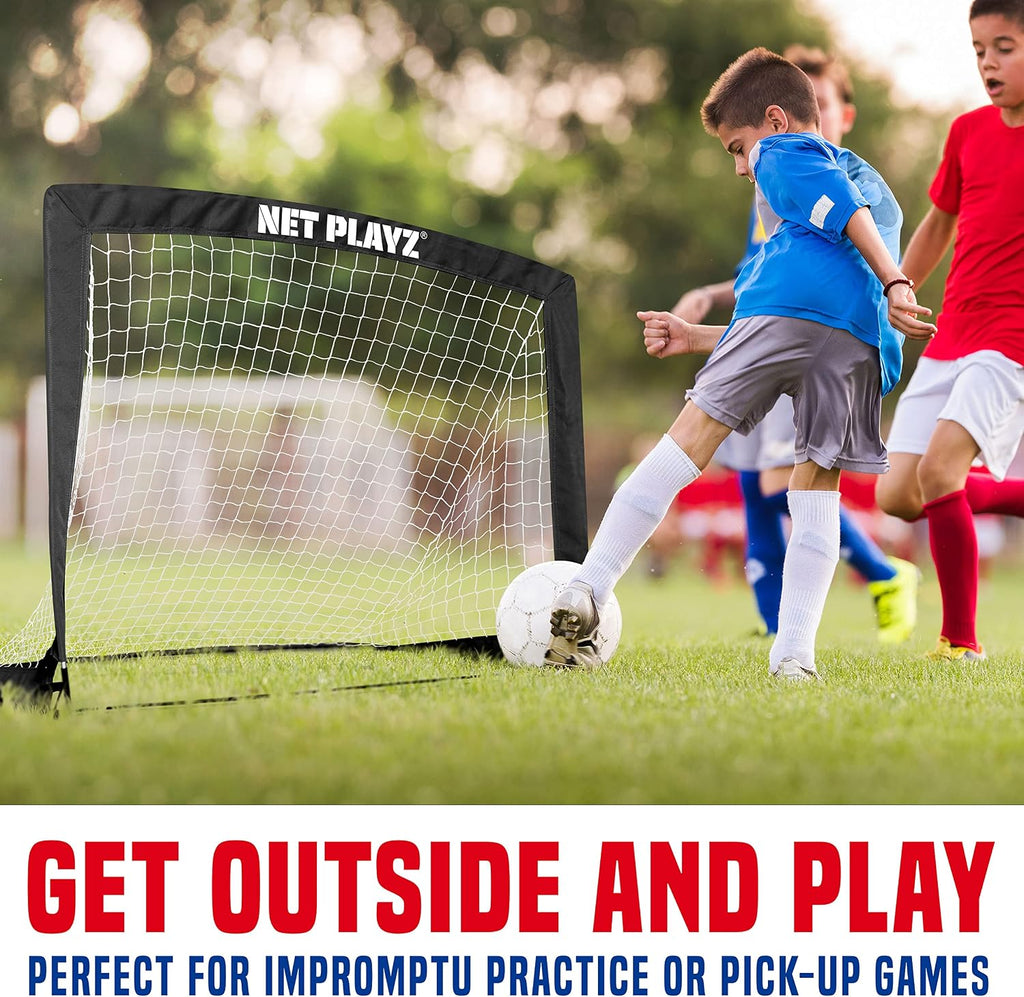 4ftx3ft Easy Fold-Up Portable Training Soccer Goal, 36" D x 48" W x 36" H