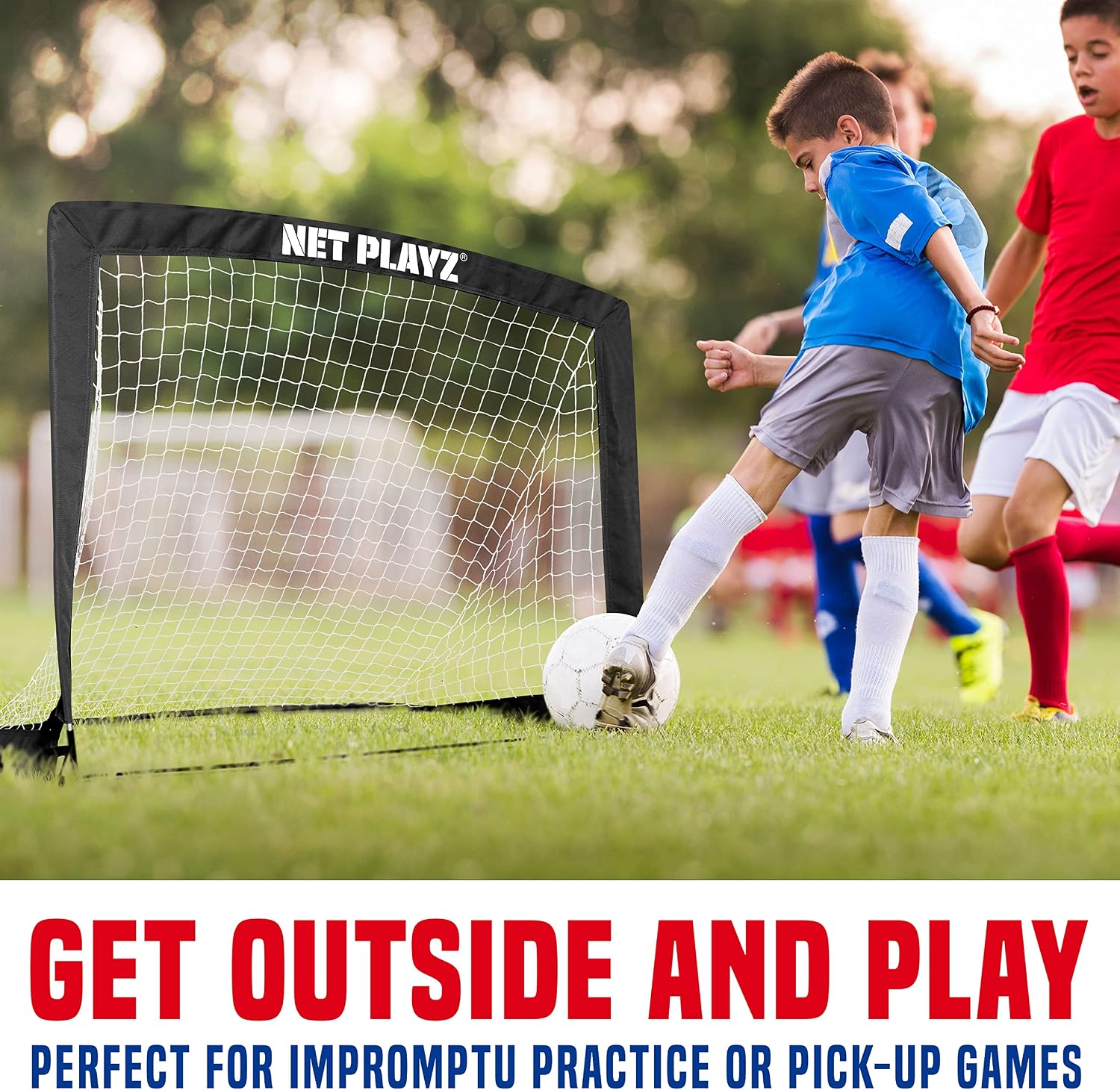 4ftx3ft Easy Fold-Up Portable Training Soccer Goal, 36" D x 48" W x 36" H