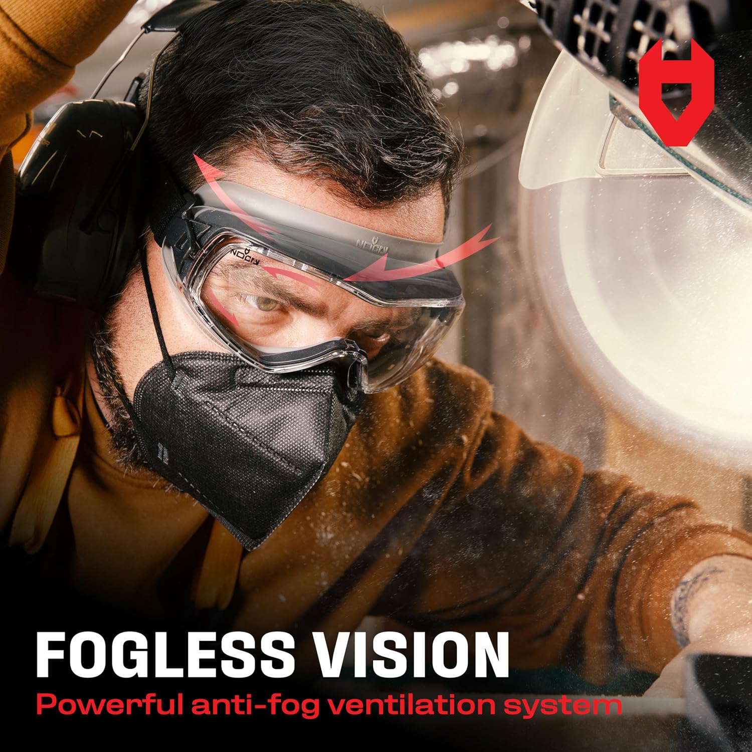 Anti Fog Safety Goggles for Men and Women with Premium Anti Scratch Coating - Vented Panoramic Lab Goggles; ANSI Z87