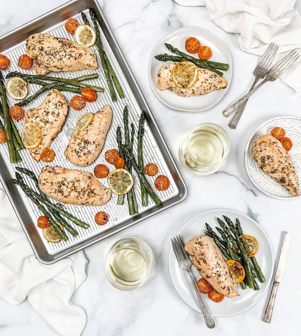 Bakeware Half Sheet Pan, Set of 2 Baking Sheets, Aluminized Steel