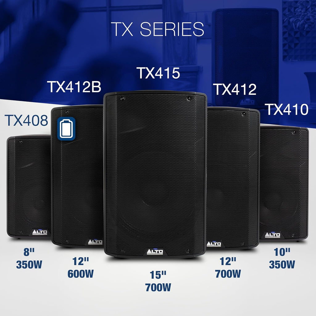 Alto TX410 350W 10" Powered PA Speaker | TWS Bluetooth, 2-Channel Mixer, and Monitor Mode for Bands, DJs, Rehearsals