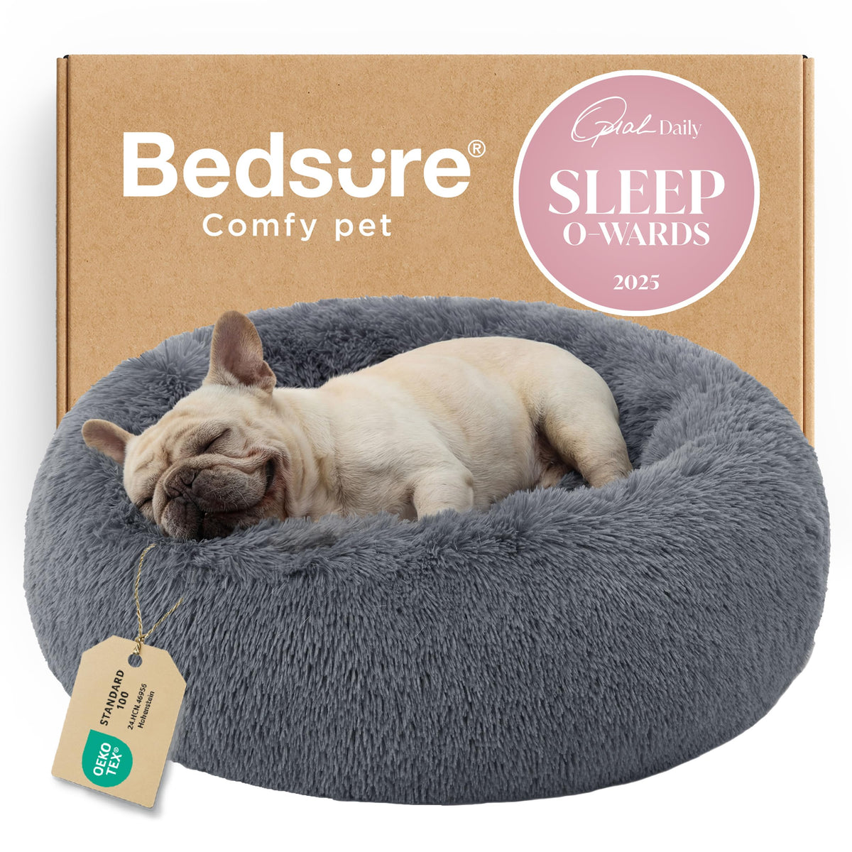 Calming Dog Bed Medium Size Dog Donut Washable Pet Bed,30ins