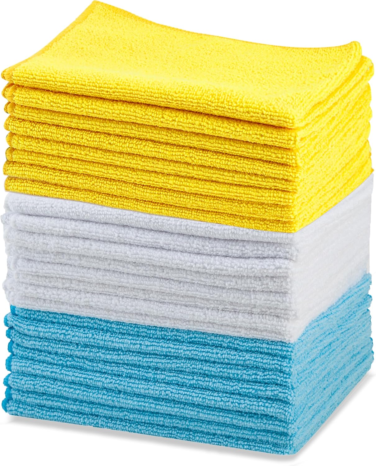 Microfiber Cleaning Cloths, Ultra Absorbent, Lint Free, Streak Free, Non-Abrasive, Reusable and Washable, 16" x 12"