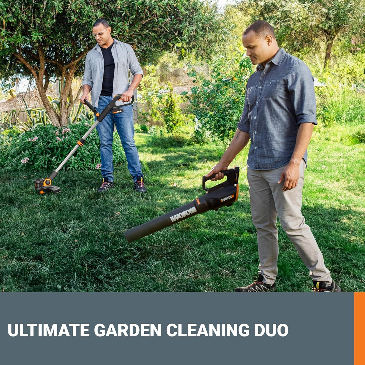 20V 12" Cordless String Trimmer & 360CFM Leaf Blower Kit, WG928 | Electric Weed Wacker with Command Feed, Blower with
