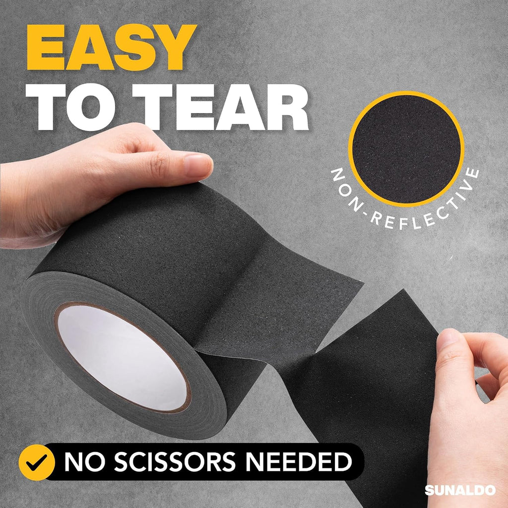 Gaffers Tape (3"x30 yards) Heavy Duty, Easy Rip, No Residue | Black
