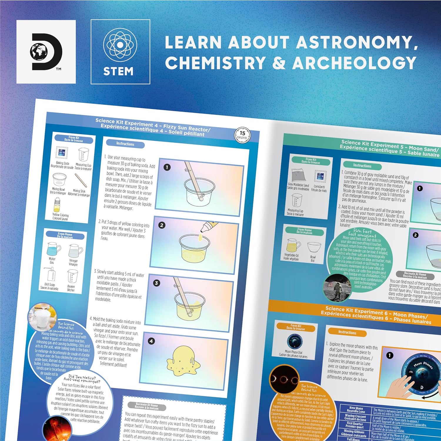 Galactic Space Science Kit – 61 Experiment STEM Lab for Kids| Astronomy & Chemistry Activity Set| Includes DIY