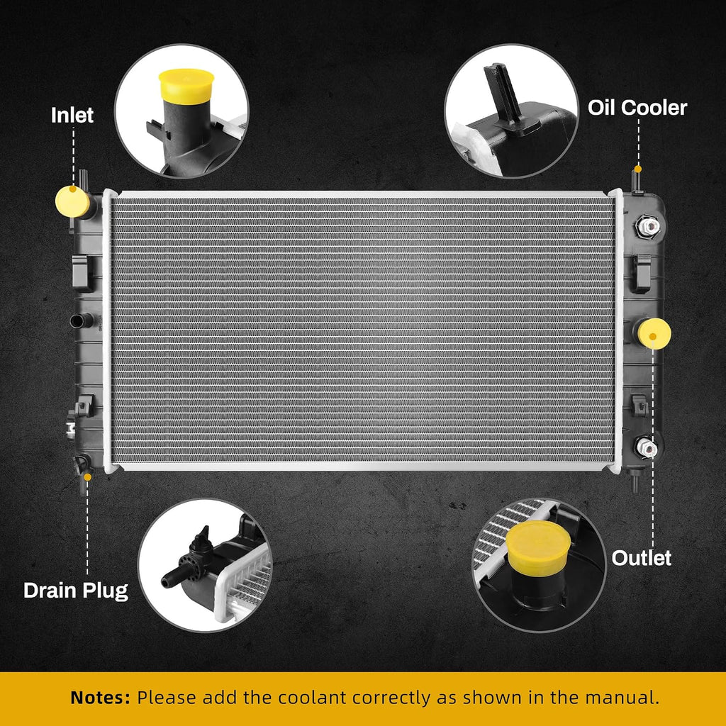 DWVO Complete Radiator Compatible with 2004-2010 Chevrolet Malibu