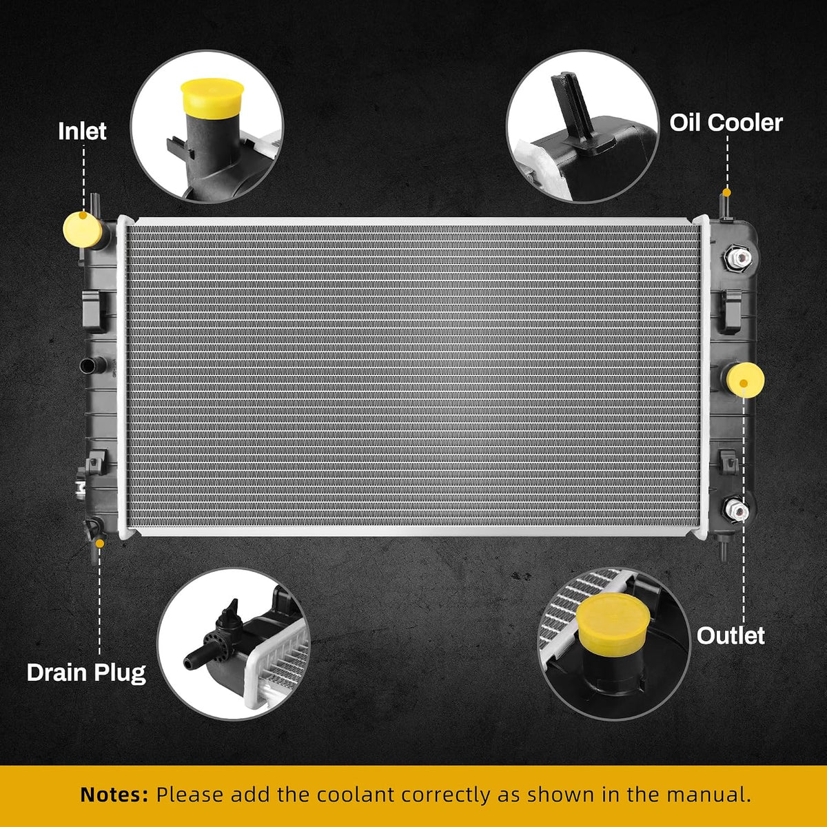 DWVO Complete Radiator Compatible with 2004-2010 Chevrolet Malibu