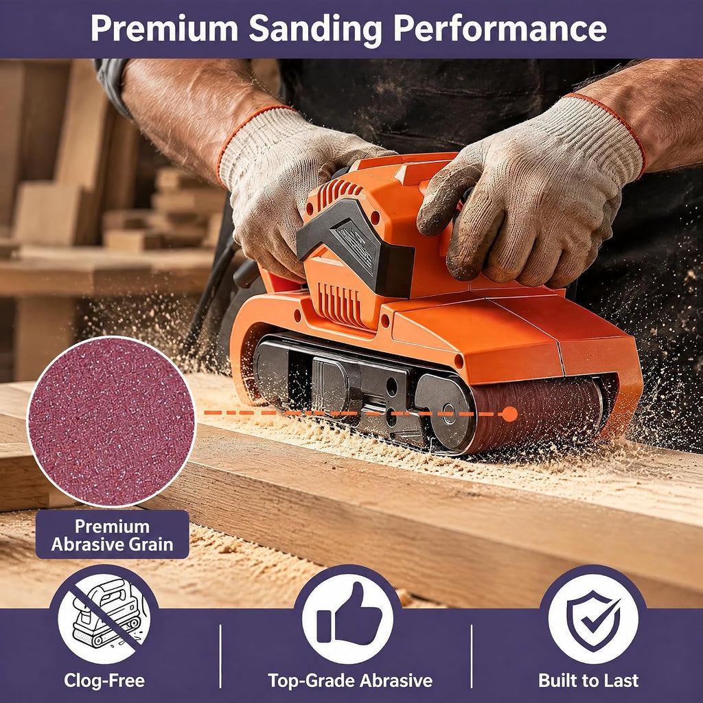 3x21 inch Sanding Belts, 15 Pack 40/80/120/240/400 Grit for Belt Sander