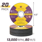 Bates Cutting Wheels, 4 1/2' x 7/8', 20 Pack Cut Off Wheels for Angle Grinder