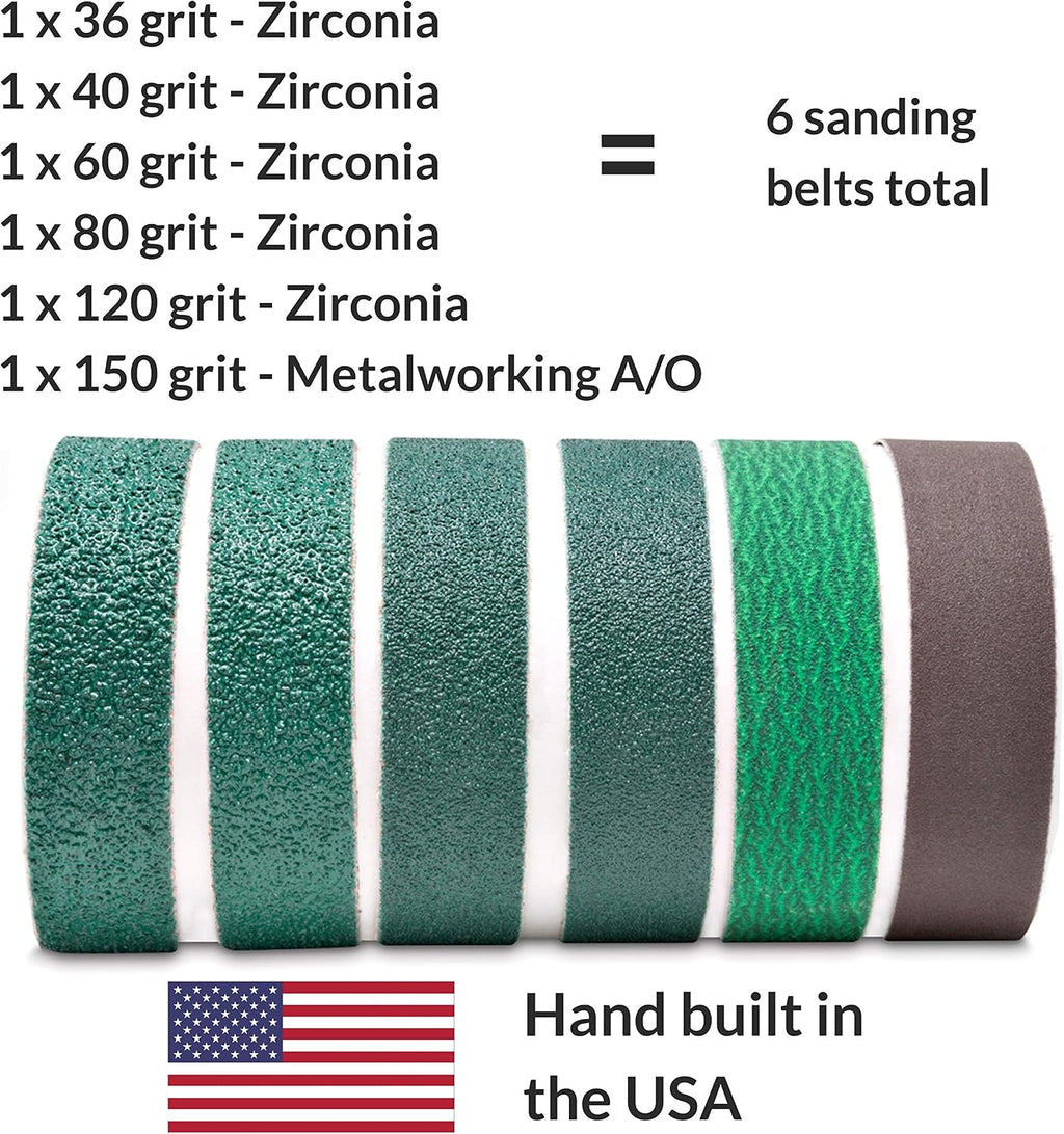 Red Label Abrasives 1 x 30 Knife Makers Coarse Grit Sanding Belts, 6 Pack Assortment