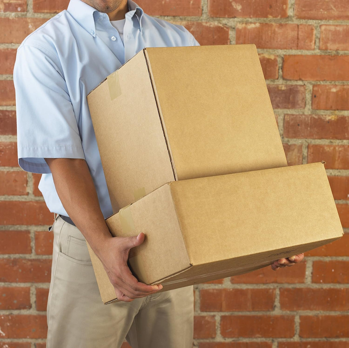 P202036MS Tall Moving Boxes, 20" Length x 20" Width x 36" Height, Kraft (Pack of 10)