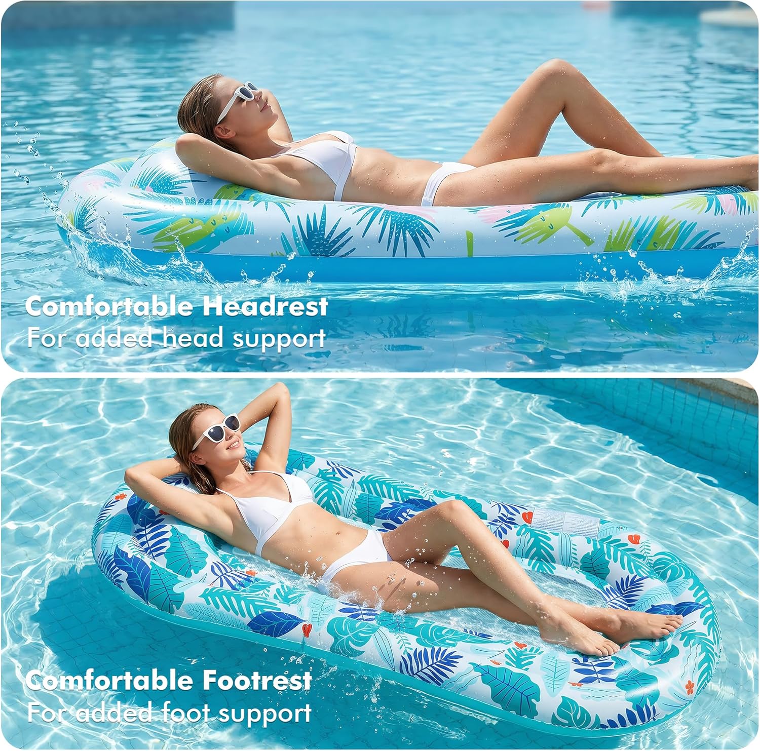 Pool Floats Lounger, 3 Pack Inflatable Pool Float Adult Size Water Hammock, Pool Floats Rafts Floaties for Swimming