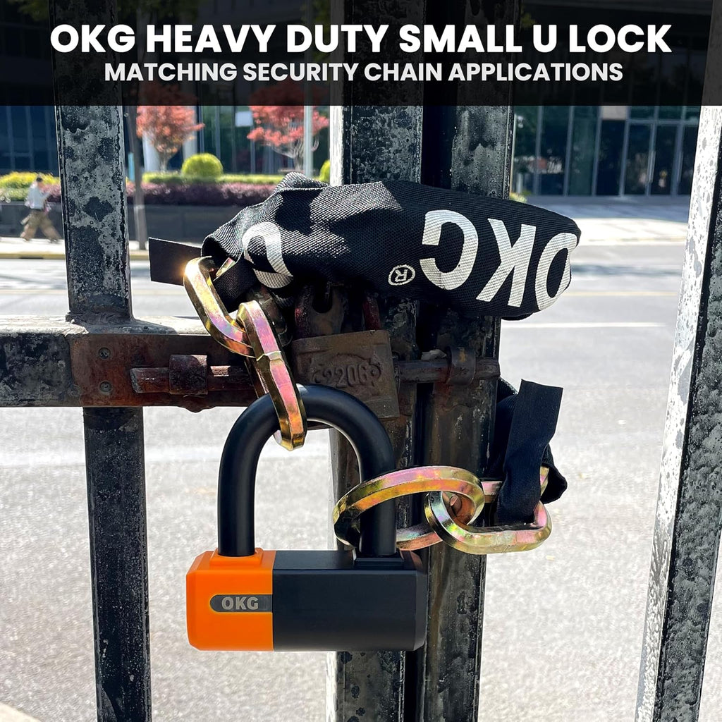 Heavy Duty Small U Lock – 18mm Anti-Cut Manganese Alloy Steel U-Shackle | Dual-Deadbolt Anti Theft Motorcycle Lock
