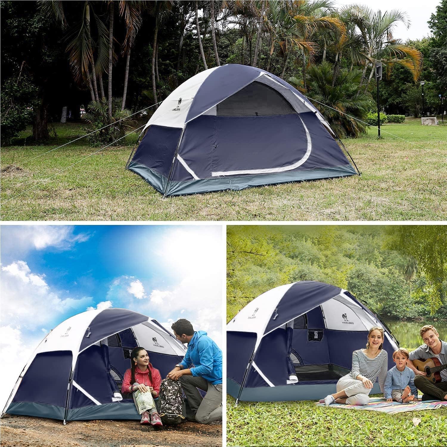 Tents for Camping 2/3/4/5 Person Camping Dome Tent, Waterproof,Spacious, Lightweight Portable Backpacking Tent for