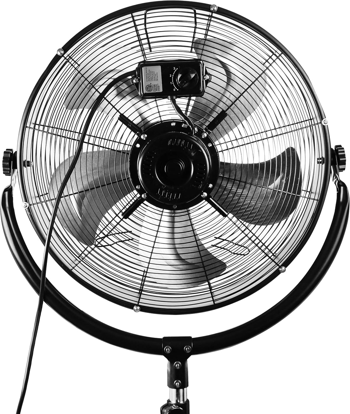 Vie Air 20" Industrial Heavy Duty Powerful and Quiet Metal High Velocity 360 Degree Tilting Pedistal Drum Fan