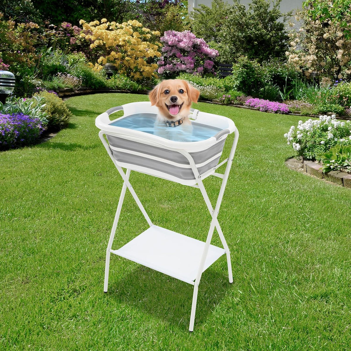 Dog Bathtub 110lbs Foldable Portable Elevated Dog Washing Station