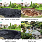 20 Mil HDPE Pond Liner, 7 x 10 FT Flexible Water Garden Liner