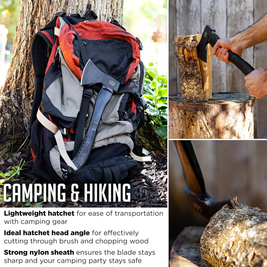 Camping Axe - Camping Hatchet with Sheath -Survival Throwing Axe - Survival Hatchets for Camping and Chopping Wood