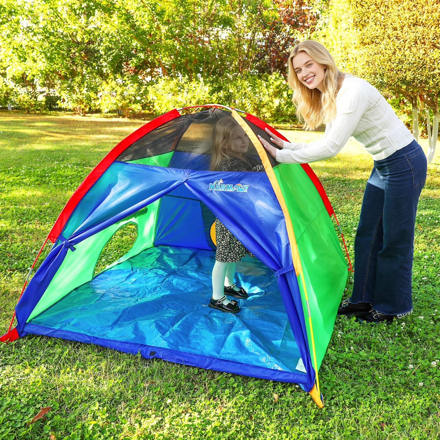 Play Tent Easy Fun Dome Tent for Kids Indoor/Outdoor Fun - 60 x 60 x 44 inch | Playhouse for Boys, Waterproof Floor