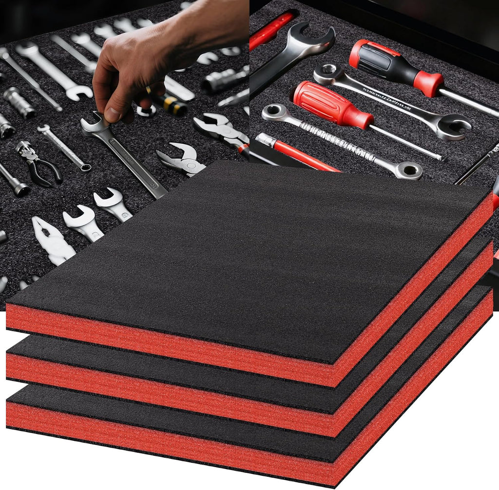 Tool Box Foam, 3Pack 22x18x2 inch, Foam Inserts for Cases
